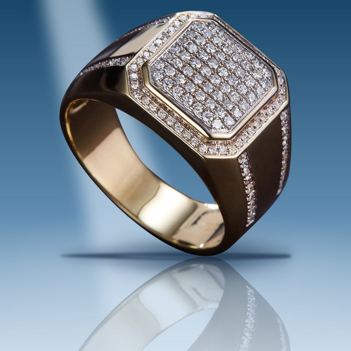 Yellow gold diamond ring
