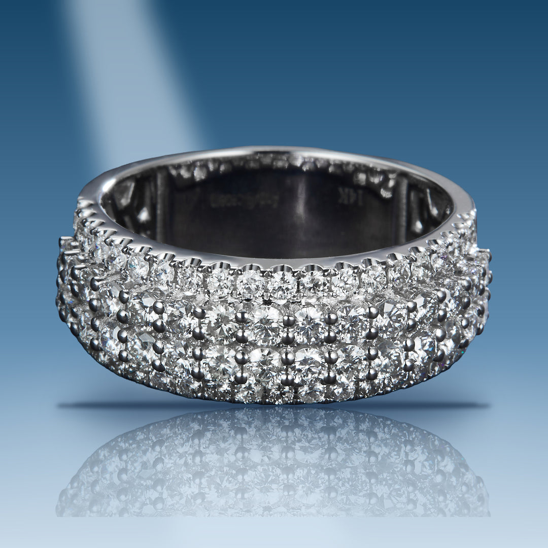 White gold diamond wedding band ring