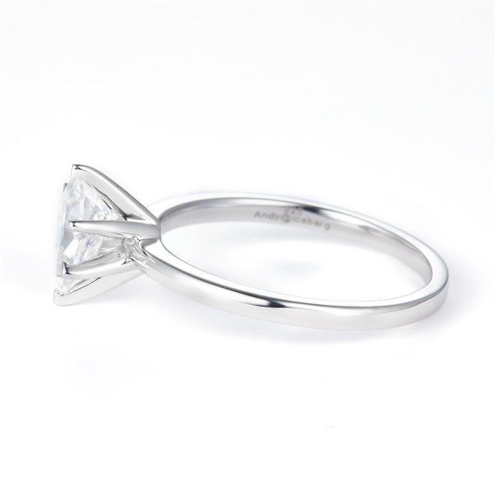 0.792 Ct. Moissanite Sterling Silver (White). Solitaire with Pear Cut Center Stone Ring. (Women). Size 7.5