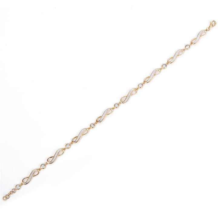 0.24 Ct. Diamond 10 Kt Gold (Yellow). Designer Bracelet. (Women). 8 in Long. 5.5 mm Wide