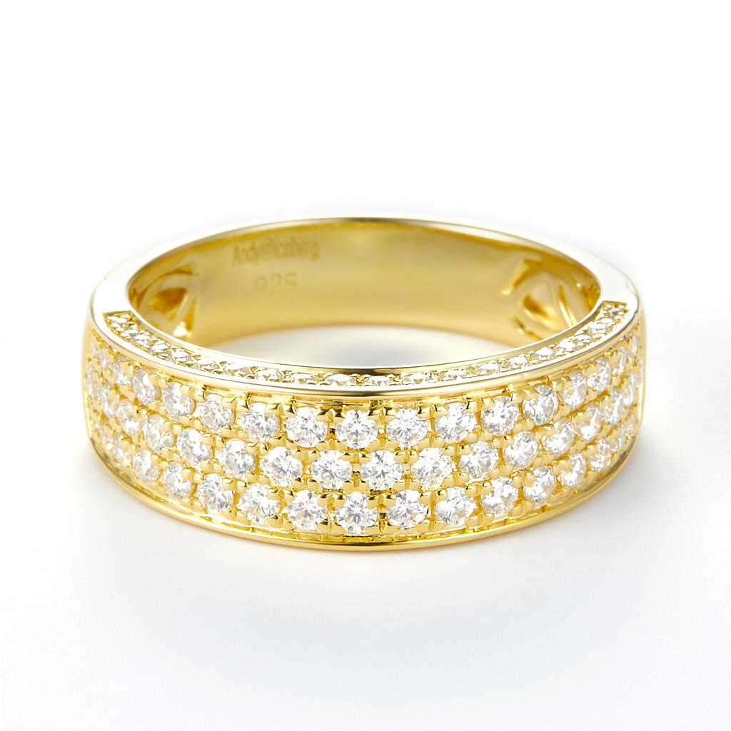 1.215 Ct. Diamond 14 Kt Gold (Yellow). Wedding Band Ring. (Men). Size 8