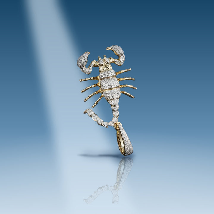 0.613 Ct. Diamond 14 Kt Gold (Yellow). 3D Scorpion Pendant. (Unisex). - Iceberg Diamonds