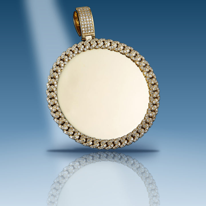 0.73 Ct. Diamond 10 Kt Gold (Yellow). Customizable Picture Pendant with Diamond Bezel (cub - Iceberg Diamonds