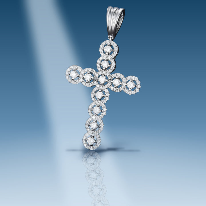 White gold diamond cross pendant