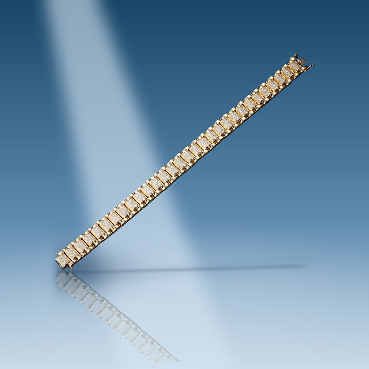 Yellow gold diamond solid designer bracelet