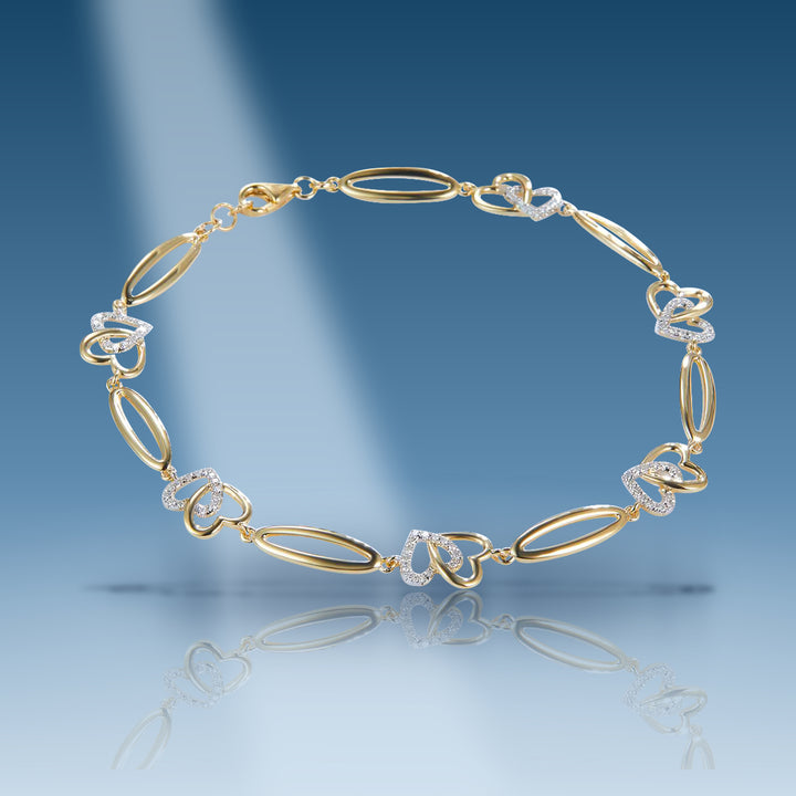 Yellow gold diamond designer bracelet