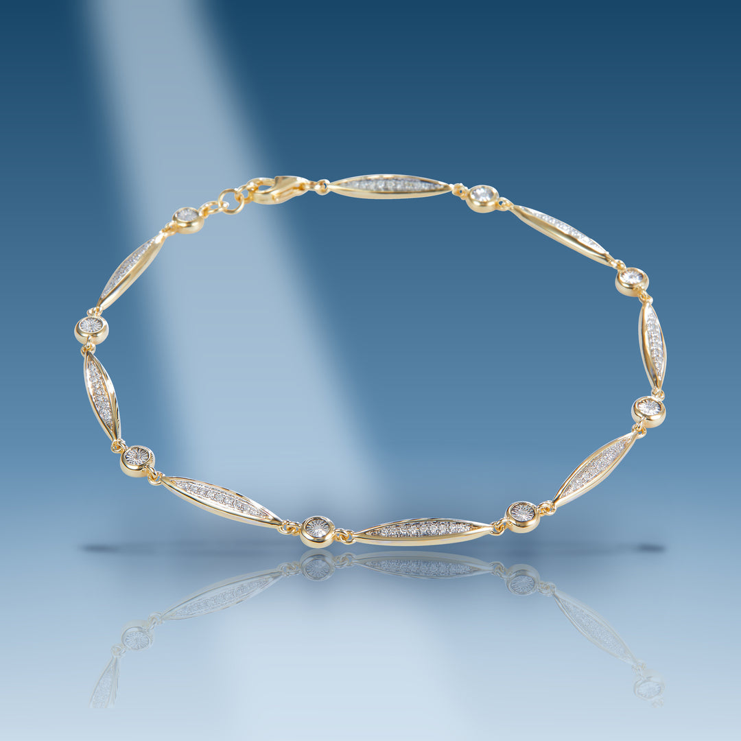 Yellow gold diamond designer bracelet
