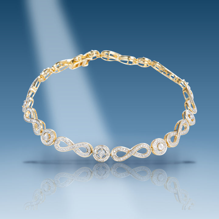 Yellow gold diamond designer bracelet