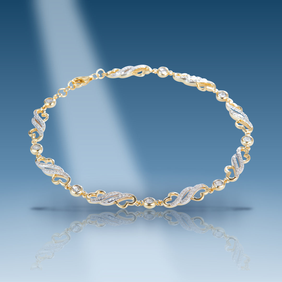 Yellow gold diamond designer bracelet