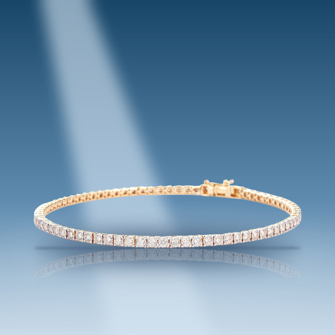 Yellow gold diamond tennis bracelet