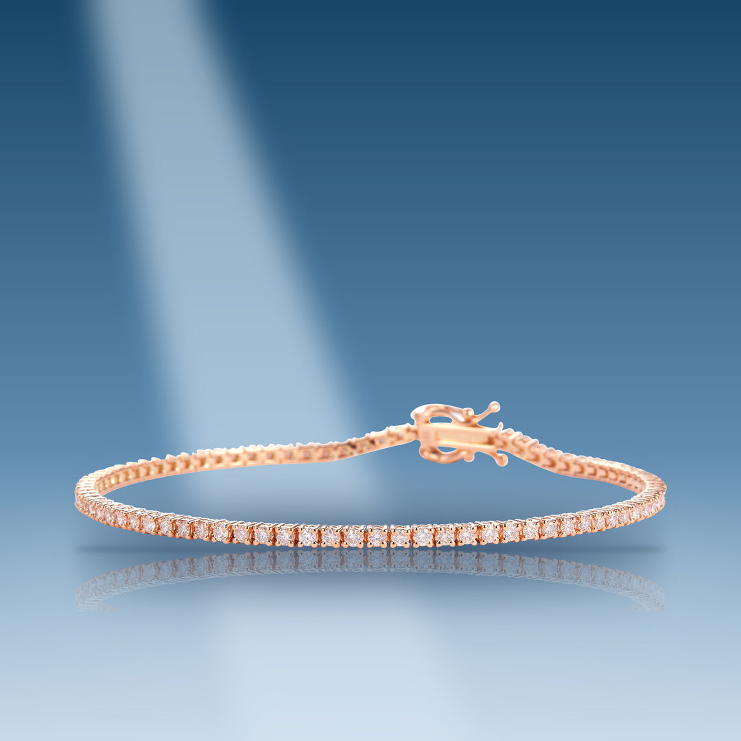Rose gold diamond tennis bracelet