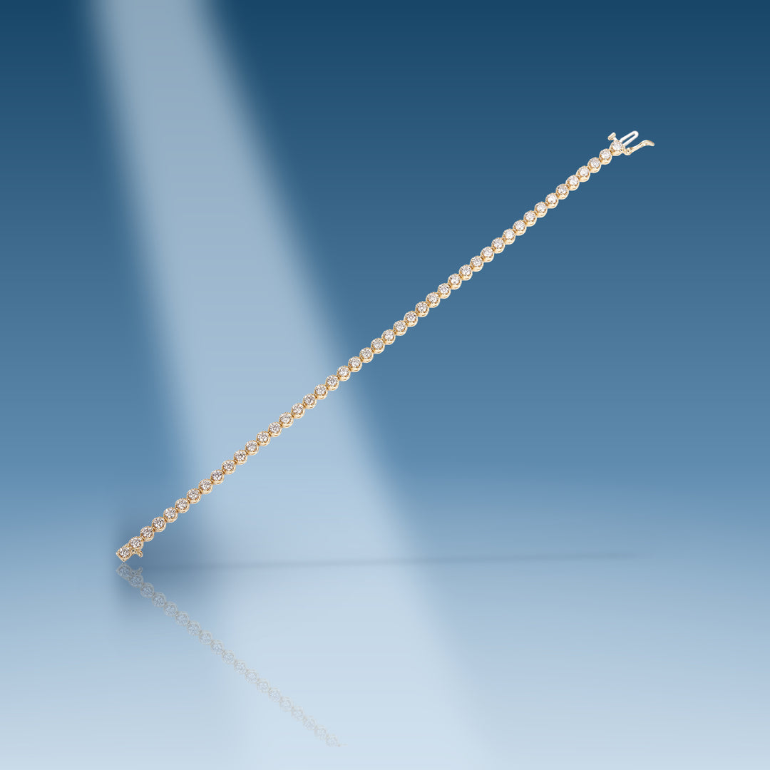 Yellow gold diamond tennis bracelet