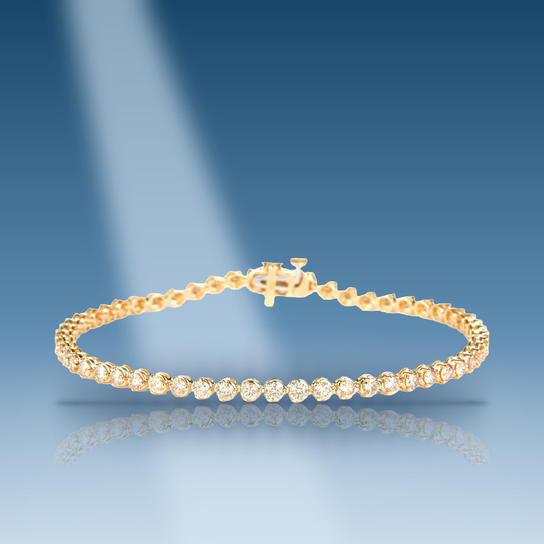 Yellow gold diamond tennis bracelet