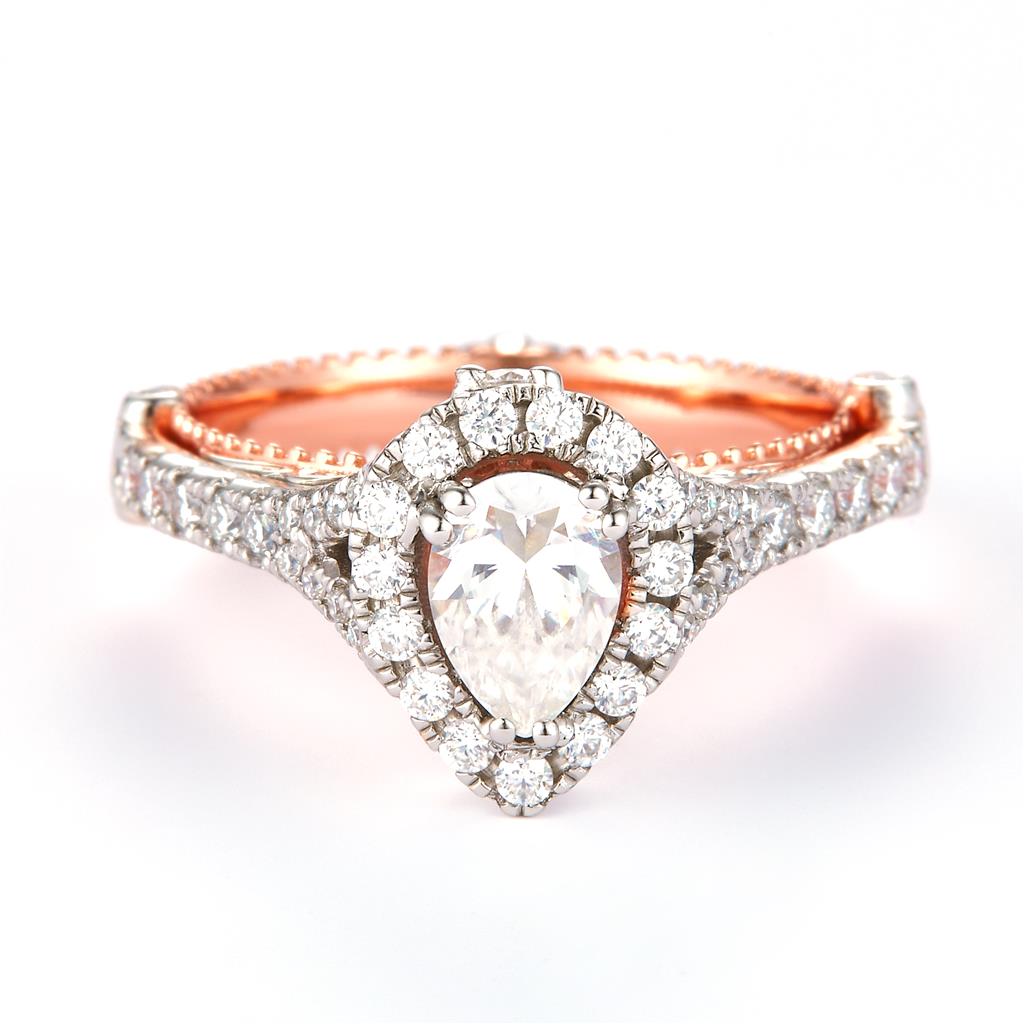 1.32 Ct. Moissanite Sterling Silver (White). Solitaire with Pear Cut Center Stone Ring. (Women). Size 7.5