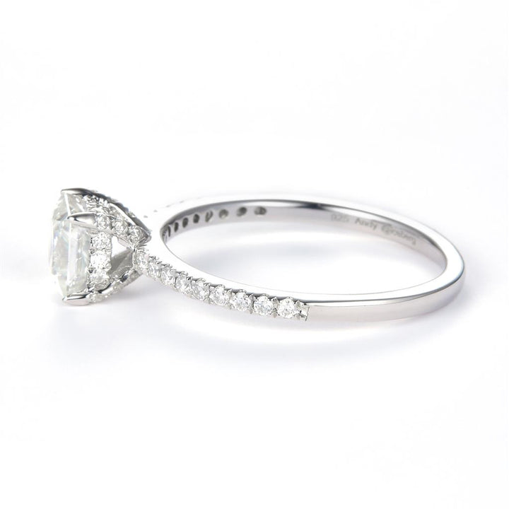 0.834 Ct. Moissanite Sterling Silver (White). Solitaire Princess Cut Engagement Ring. (Women). Size 8