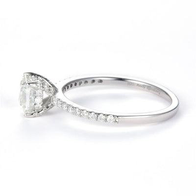0.834 Ct. Moissanite Sterling Silver (White). Solitaire Princess Cut Engagement Ring. (Women). Size 8