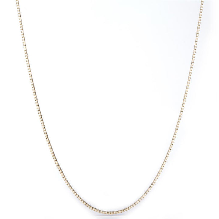 2.258 Ct. Diamond 14 Kt Gold (Yellow). Tennis Chain. (Unisex). 17 in Long. 1.6 mm Wide