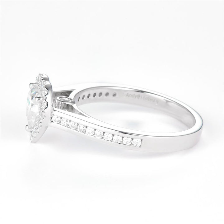 1.15 Ct. Moissanite Sterling Silver (White). Solitaire with Heart Shape Center Stone Ring. (Women). Size 7.5