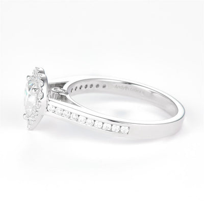 1.15 Ct. Moissanite Sterling Silver (White). Solitaire with Heart Shape Center Stone Ring. (Women). Size 7.5