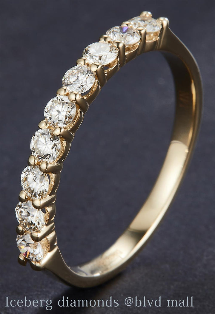 0.6 Ct. Diamond 14 Kt Gold (Yellow). Wedding Band Wedding Band. (Women). Size 7