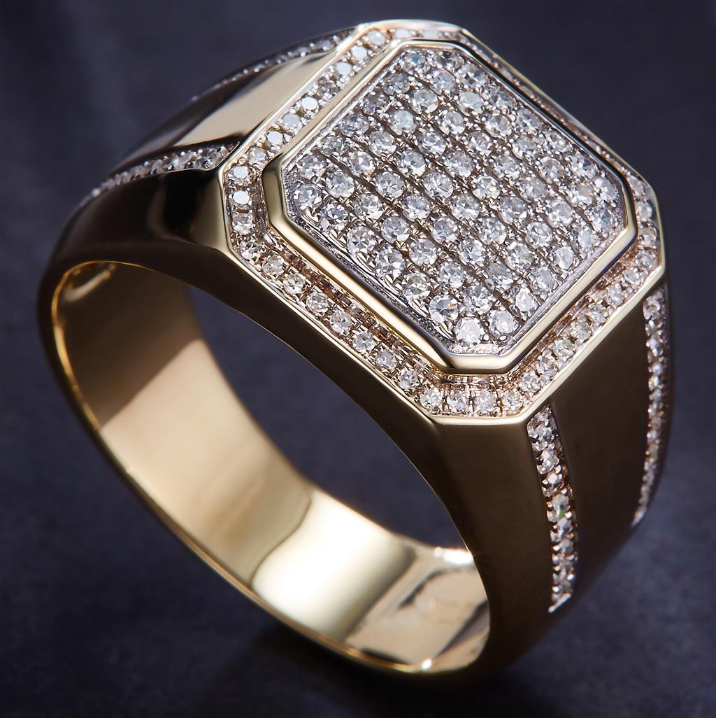 0.573 Ct. Diamond 10 Kt Gold (Yellow). Ring. (Men). Size 10
