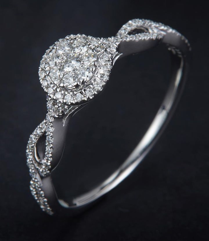 0.267 Ct. Diamond 14 Kt Gold (White). Ring. (Women). Size 7.5