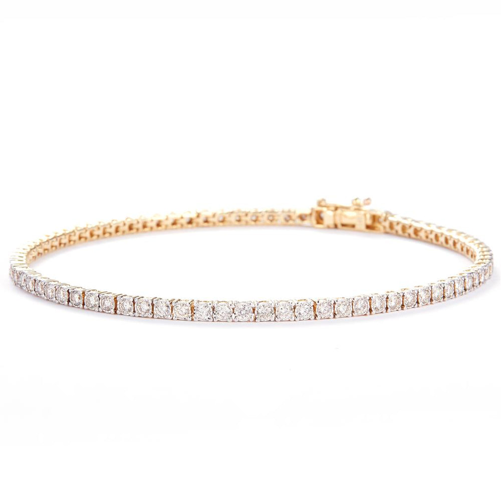 Yellow gold diamond tennis bracelet