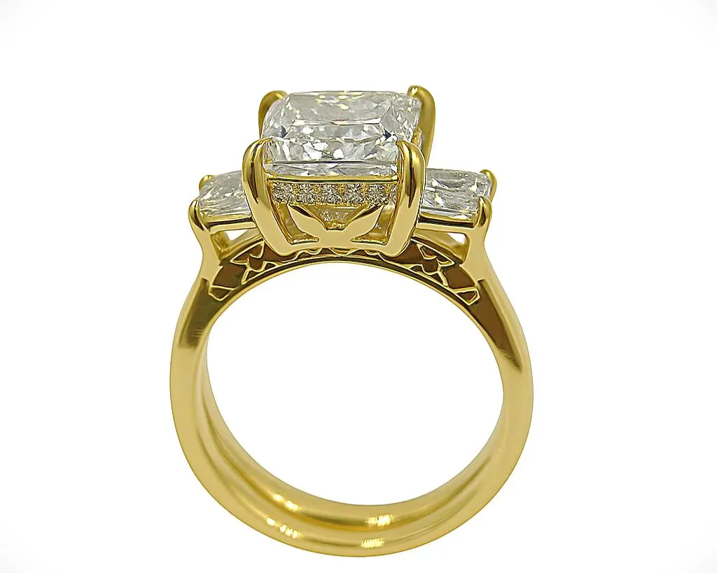 3.364 Ct. Diamond 14 Kt Gold (White). Ring. (Women). Size 8.5