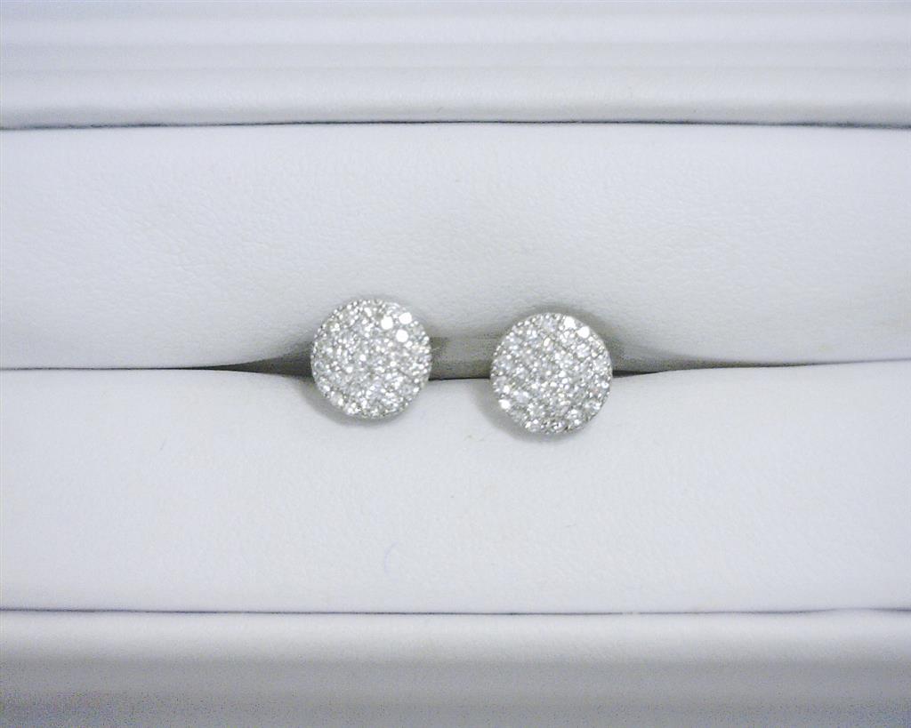 0.484 Ct. Diamond 14 Kt Gold (White). Studs Earrings. (Unisex).