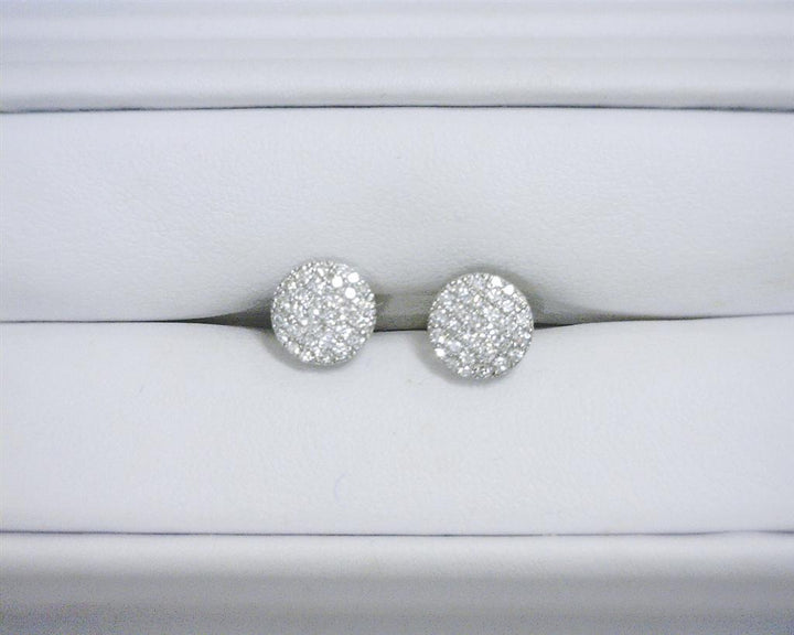0.484 Ct. Diamond 14 Kt Gold (White). Studs Earrings. (Unisex).