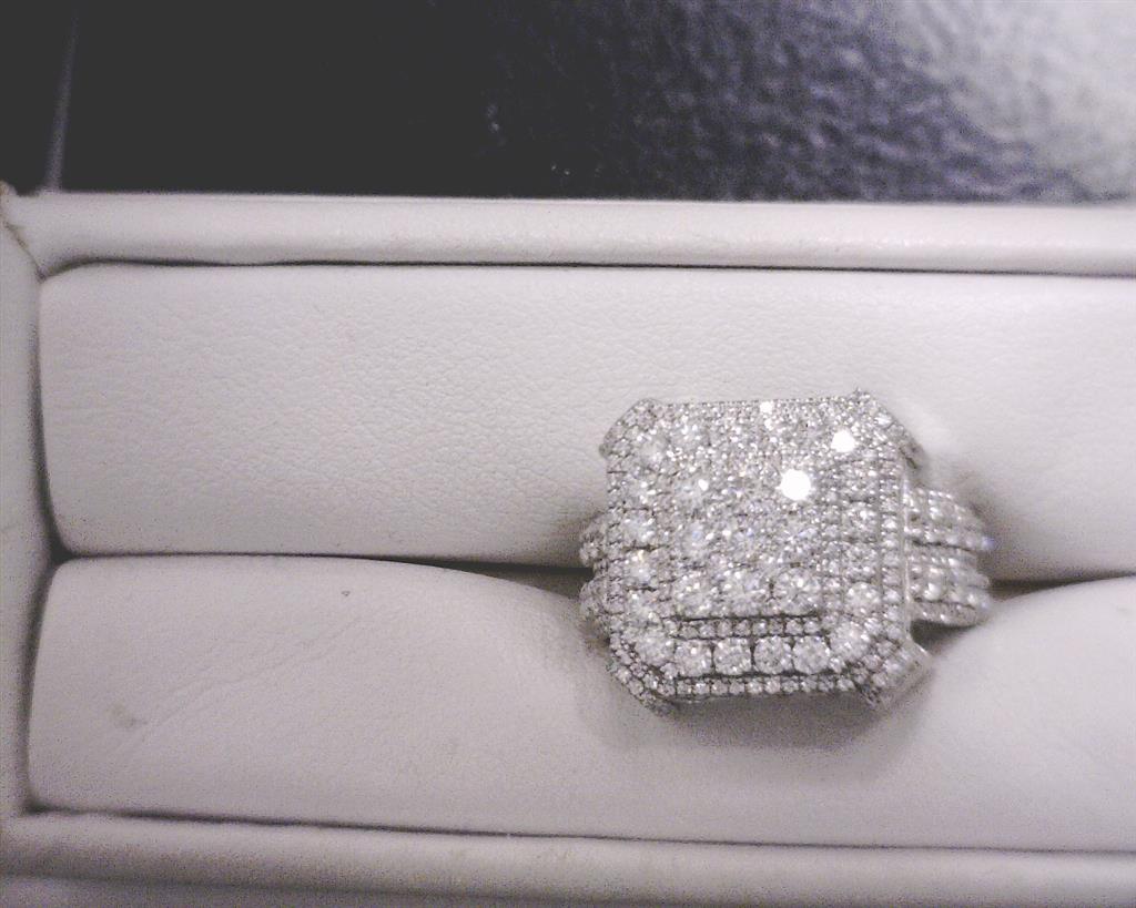 5.12 Ct. Moissanite Sterling Silver (White). Ring. (Men). Size 10
