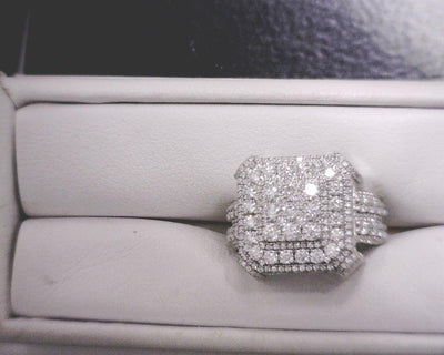 5.12 Ct. Moissanite Sterling Silver (White). Ring. (Men). Size 10
