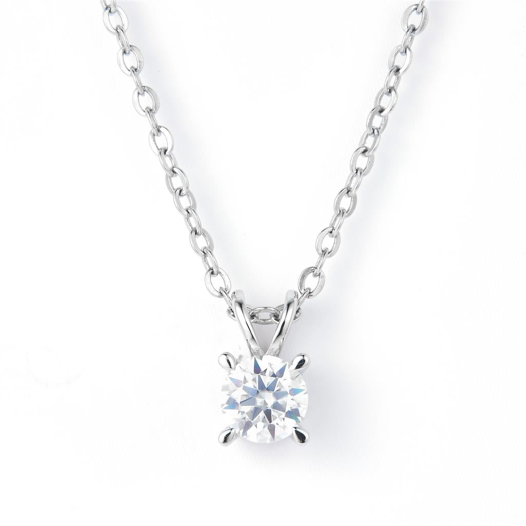 0.5 Ct. Moissanite Sterling Silver (White). Solitaire Pendant. (Women).