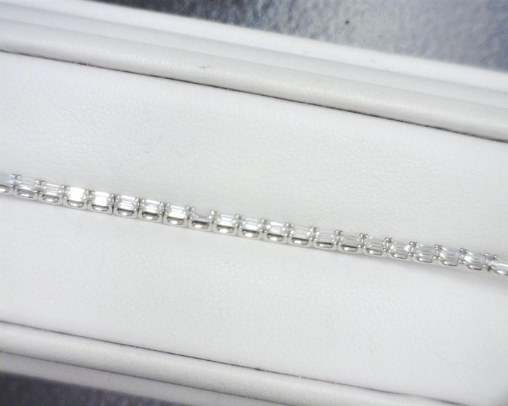 2.16 Ct. Moissanite 14 Kt Gold (White). Tennis Bracelet. (Women). 7.5 in Long. 2 mm Wide