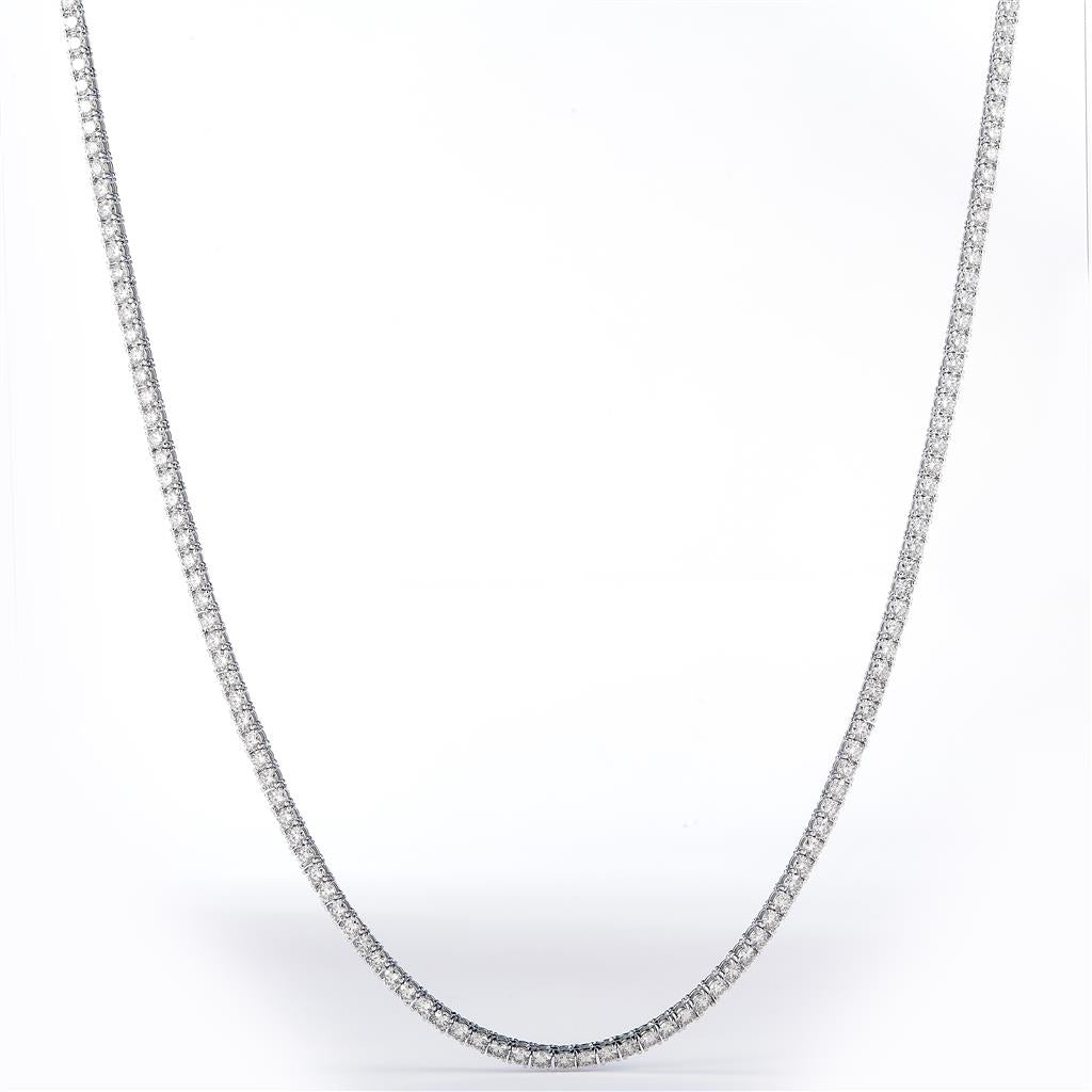 13.41 Ct. Diamond 14 Kt Gold (White). Tennis Chain. (Unisex). 18 in Long. 2.75 mm Wide