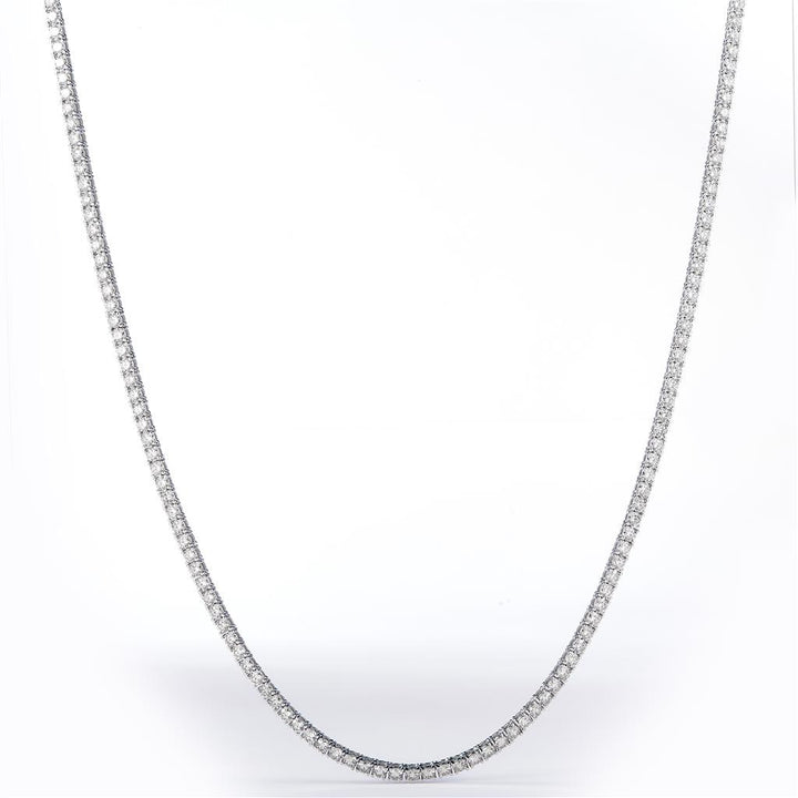 13.41 Ct. Diamond 14 Kt Gold (White). Tennis Chain. (Unisex). 18 in Long. 2.75 mm Wide