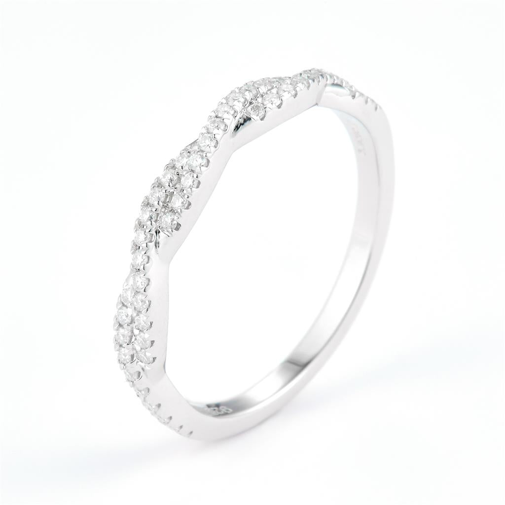 0.24 Ct. Moissanite Sterling Silver (White). Wedding Band Ring. (Women). Size 7.5