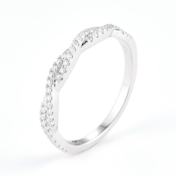 0.24 Ct. Moissanite Sterling Silver (White). Wedding Band Ring. (Women). Size 7.5