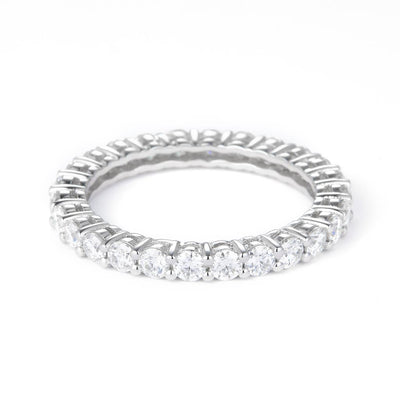 1.52 Ct. Moissanite Sterling Silver (White). Eternity Band Ring. (Women). Size 7.5