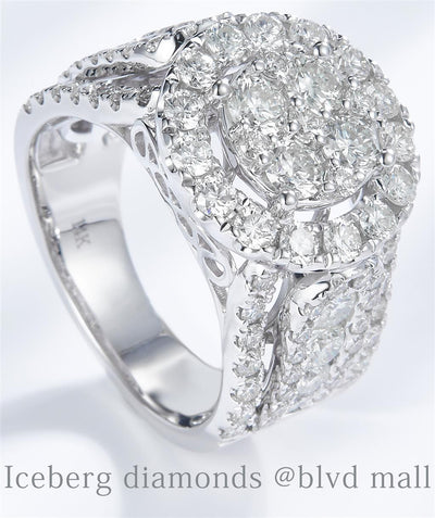 3.04 Ct. Diamond 14 Kt Gold (White). Ring. (Women). Size 7.5