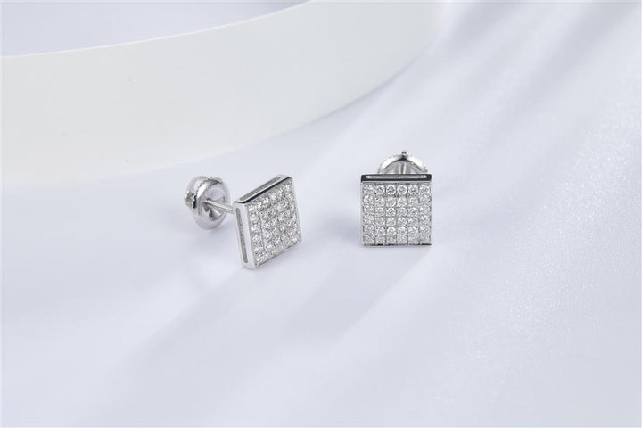 0.507 Ct. Diamond 14 Kt Gold (White). Studs Earrings. (Unisex).