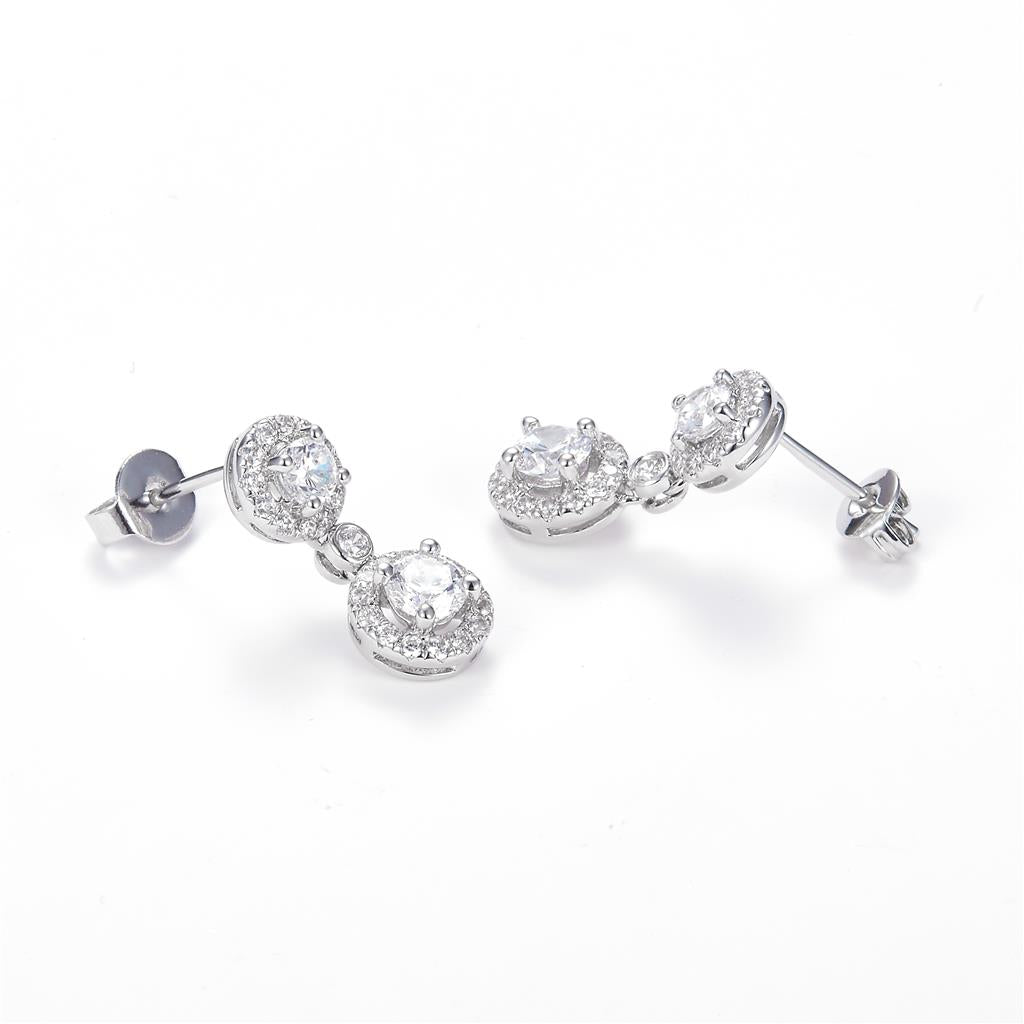 1.44 Ct. Moissanite Sterling Silver (White). Dangle Earrings. (Women).