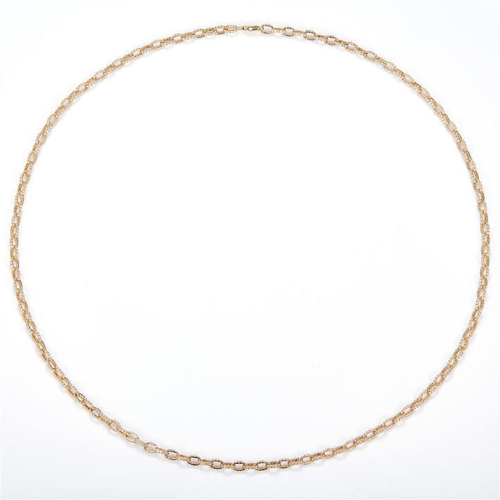 6 Ct. Diamond 14 Kt Gold (Yellow). Anchor Necklace Chain. (Unisex). 20 in Long. 3.3 mm Wide