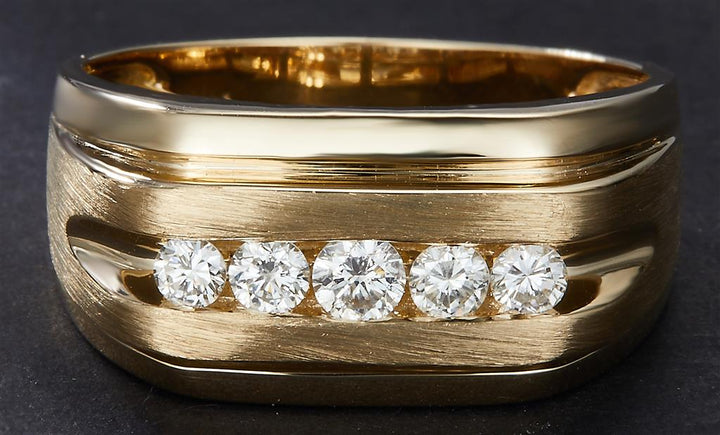 0.48 Ct. Diamond 14 Kt Gold (Yellow). Ring. (Men). Size 10
