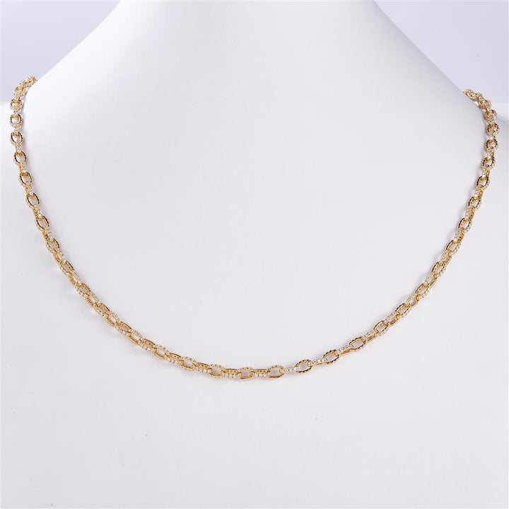 3.71 Ct. Diamond 14 Kt Gold (Yellow). Anchor Necklace Chain. (Unisex). 20 in Long. 3.3 mm Wide