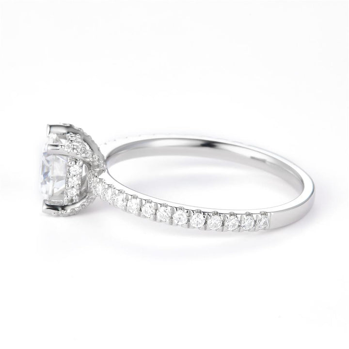 1.353 Ct. Moissanite Sterling Silver (White). Solitaire Ring. (Women). Size 7.5