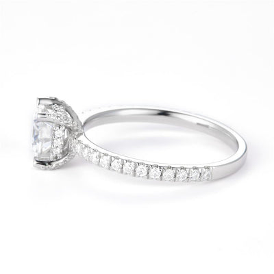 1.353 Ct. Moissanite Sterling Silver (White). Solitaire Ring. (Women). Size 7.5