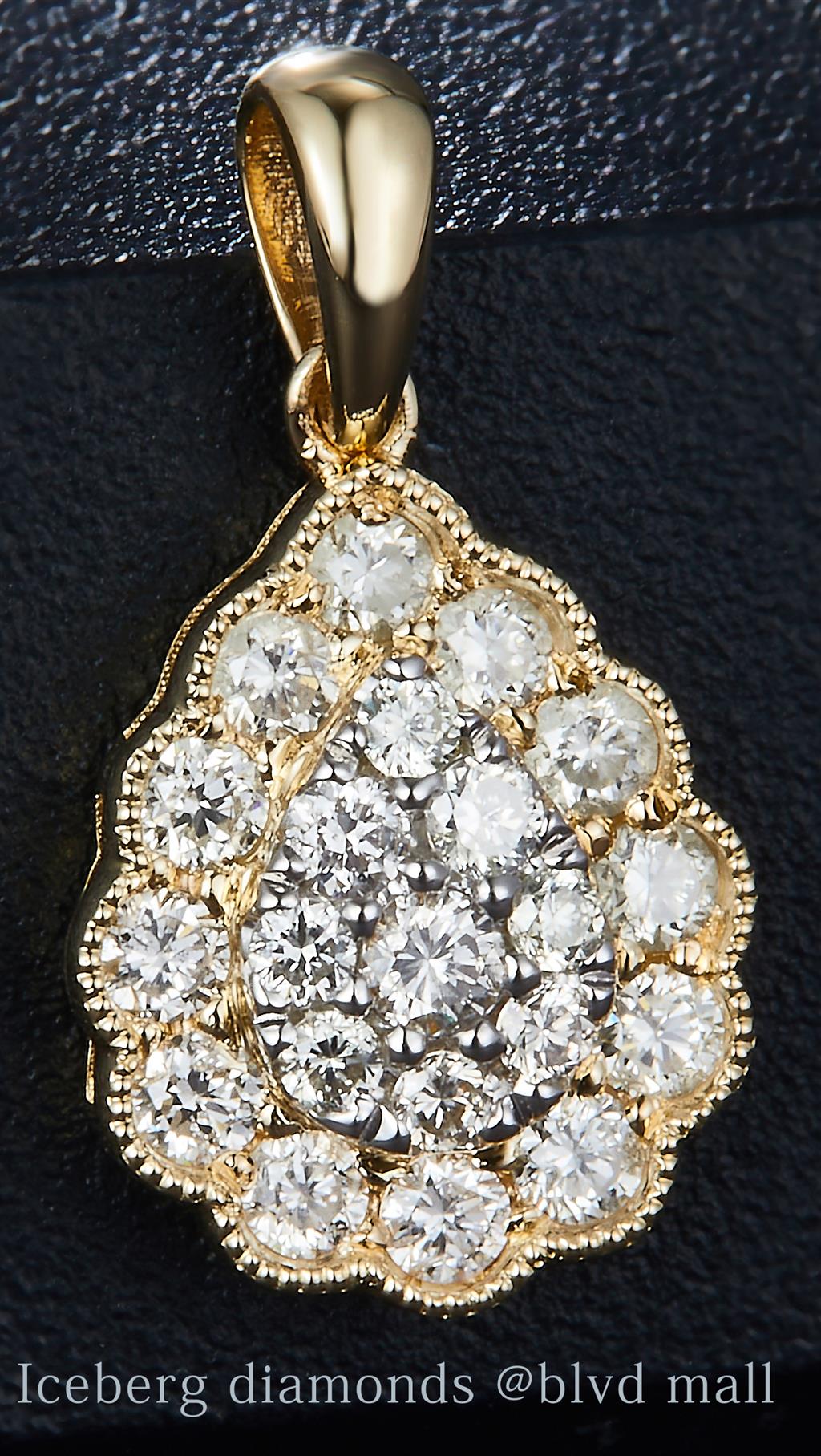 0.41 Ct. Diamond 14 Kt Gold (Yellow). Tear Drop Pendant. (Women).