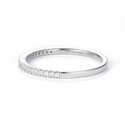 0.13 Ct. Moissanite Sterling Silver (White). Wedding Band Ring. (Women). Size 8