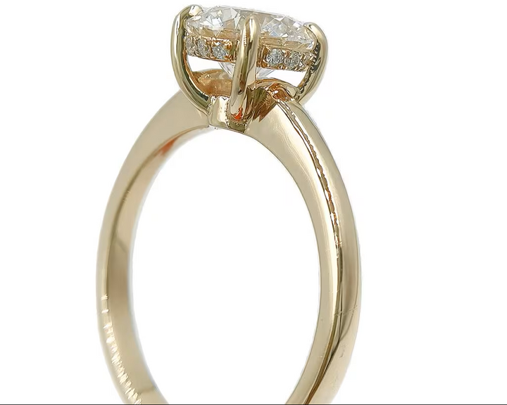 1.5 Ct. Diamond 14 Kt Gold (Yellow). Round Solitaire Ring. (Women). Size 7